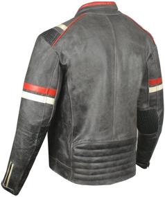 img 1 attached to 💪 Stylish and Protective: Men's Vintage Cafe Racer Motorcycle Distressed Leather Armor Biker Jacket L