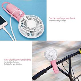 img 2 attached to MATEPROX Silicone Handheld Fan - Battery Operated Mini Fan with LED light and USB Charging - Portable Travel Fan for Home, Office, Outdoor Activities, Camping (Pink)