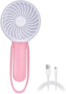 mateprox silicone handheld fan - battery operated mini fan with led light and usb charging - portable travel fan for home, office, outdoor activities, camping (pink) logo