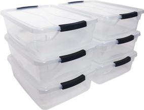 img 4 attached to Rubbermaid Cleverstore Clear 16 Quart, Stackable Plastic Containers with Secure 📦 Latching Lids, Visible Organization, Ideal for Storing Holiday Decorations and Christmas Items, 6-Pack