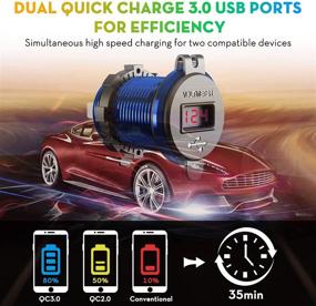 img 3 attached to Зарядное устройство для автомобиля BAODANTECH Quick Charge 3.0 USB: двойное быстрое зарядное устройство QC3.0 с LED-дисплеем для морских судов, лодок, мотоциклов, грузовиков, гольфкарт и многих других.