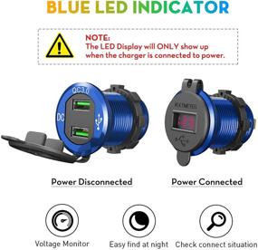 img 1 attached to Зарядное устройство для автомобиля BAODANTECH Quick Charge 3.0 USB: двойное быстрое зарядное устройство QC3.0 с LED-дисплеем для морских судов, лодок, мотоциклов, грузовиков, гольфкарт и многих других.