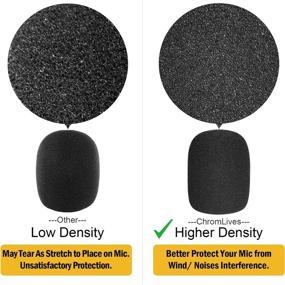 img 4 attached to 🎙️ Top Grade 6 Pack Black Foam Cover for ChromLives Microphone Windscreen