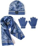 🧥 accsa boys' cold weather accessories: reflective beanie, gloves, and scarf set logo