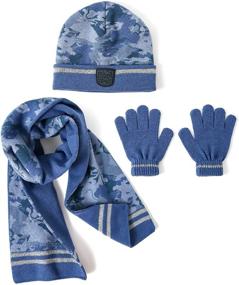 img 4 attached to 🧥 Accsa Boys' Cold Weather Accessories: Reflective Beanie, Gloves, and Scarf Set