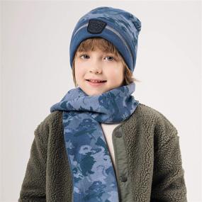 img 2 attached to 🧥 Accsa Boys' Cold Weather Accessories: Reflective Beanie, Gloves, and Scarf Set