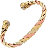 💫 magnetjewelrystore copper bracelet: triple cuff magnetic therapy for high power healing logo