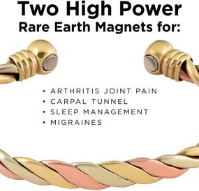img 1 attached to 💫 MagnetJewelryStore Copper Bracelet: Triple Cuff Magnetic Therapy for High Power Healing