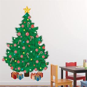 img 4 attached to 🎄 Get Festive with Christmas Decorations Clearance: Traditional Christmas Tree Wall Stickers for Home Decor