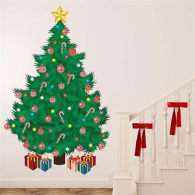 img 1 attached to 🎄 Get Festive with Christmas Decorations Clearance: Traditional Christmas Tree Wall Stickers for Home Decor