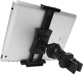 img 4 attached to Macally Phone or Tablet Holder for Mic Stand - Perfect for Music Stands and Boom Poles 📱 - 360° Rotating iPad Music Stand with C Clamp and Quick Release - Fits Devices 3.5” to 8” Wide