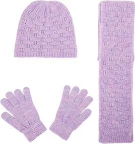 img 3 attached to Pattern Scarf Glove Lavender Child Girls' Accessories and Cold Weather