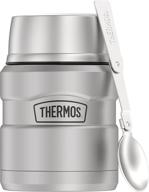 🍲 thermos stainless king food jar: insulated vacuum technology with spoon, 16 oz, matte steel - ideal for hot or cold meals logo