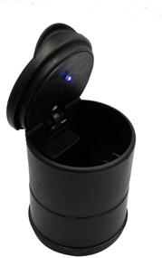 img 1 attached to 🚬 Portable Car Ashtray CA-P4 with Clamshell Lid, Blue LED Light and Mini Trash Can, Windproof, Detachable, PP Material, Ideal for Car, Outdoor, Indoor and Travel Use - Black