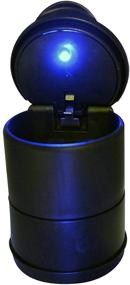 img 3 attached to 🚬 Portable Car Ashtray CA-P4 with Clamshell Lid, Blue LED Light and Mini Trash Can, Windproof, Detachable, PP Material, Ideal for Car, Outdoor, Indoor and Travel Use - Black