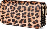 🐆 stylish leopard print wallets for women – large capacity card holder with zipper: visater cheetah animal print collection logo