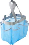 honey-can-do sft-01103 shower tote with quick-dry technology, 7-pocket, small size - blue logo