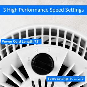 img 1 attached to 🌀 HealSmart 8-inch White Table Fan with 3-Speed Control, 110° Rotation - Ideal for Bedroom, Living Room, Office - Desk Fan, Tabletop Air Circulator