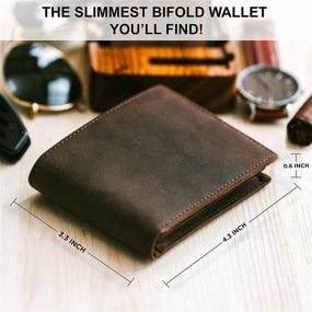 img 1 attached to 🧔 Men's Leather Bifold Wallet with RFID Blocking Windows - Enhancing Accessory