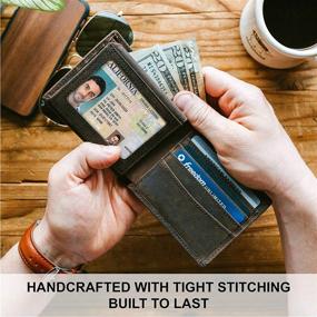 img 2 attached to 🧔 Men's Leather Bifold Wallet with RFID Blocking Windows - Enhancing Accessory