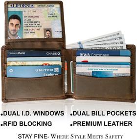 img 3 attached to 🧔 Men's Leather Bifold Wallet with RFID Blocking Windows - Enhancing Accessory