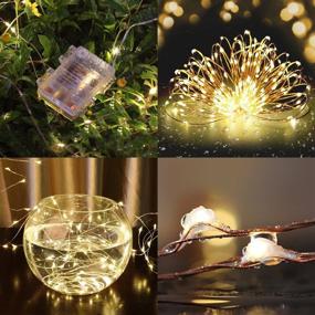 img 1 attached to 🔌 2 Set Fairy Lights: Battery Operated Waterproof String Lights with Remote Control - 8 Modes, 100 LED, 33ft Copper Wire Firefly Lights for Christmas Tree, Wedding, Party & Home Decorations