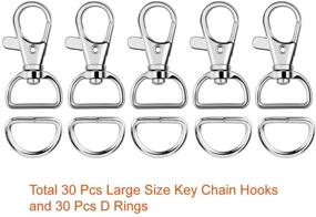 img 3 attached to 🔗 Paxcoo 60Pcs Swivel Snap Hooks and D Rings for Lanyard and Sewing Projects - 1 Inch Inside Width