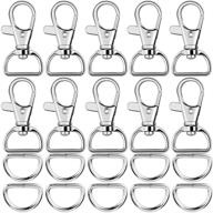 🔗 paxcoo 60pcs swivel snap hooks and d rings for lanyard and sewing projects - 1 inch inside width logo