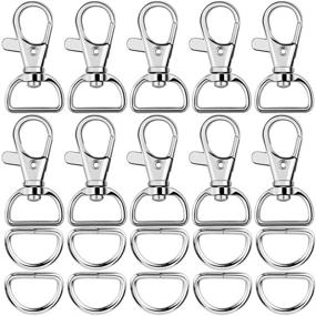 img 4 attached to 🔗 Paxcoo 60Pcs Swivel Snap Hooks and D Rings for Lanyard and Sewing Projects - 1 Inch Inside Width