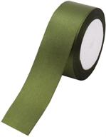 🎀 1.5-inch single face satin ribbon 2 rolls - 50 yards each (#6720) in olive green logo