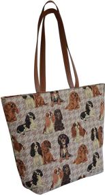 img 1 attached to 👜 Designer Tapestry Shoulder Tote Bag for Women with Cavalier King Charles Spaniel Dog Print (SHOU-KGCS) - Ideal for Fashionable Dog Lovers