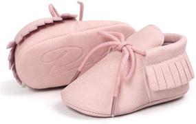 img 2 attached to 👟 Soft Sole Tassel Moccasins for Boys and Girls - Anti-Slip Crib Shoes for Infants