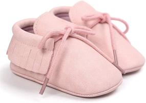 img 3 attached to 👟 Soft Sole Tassel Moccasins for Boys and Girls - Anti-Slip Crib Shoes for Infants