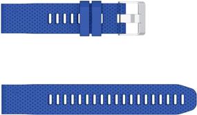 img 1 attached to 🌈 Blue Silicone Replacement Bands for Garmin Fenix 6S Pro Watch, Fenix 6S Sapphire Quick Fit 20 Accessory Straps, Wristbands for Garmin Fenix 5S Plus Watch - Ideal for Women and Men