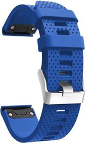 img 2 attached to 🌈 Blue Silicone Replacement Bands for Garmin Fenix 6S Pro Watch, Fenix 6S Sapphire Quick Fit 20 Accessory Straps, Wristbands for Garmin Fenix 5S Plus Watch - Ideal for Women and Men