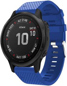 img 4 attached to 🌈 Blue Silicone Replacement Bands for Garmin Fenix 6S Pro Watch, Fenix 6S Sapphire Quick Fit 20 Accessory Straps, Wristbands for Garmin Fenix 5S Plus Watch - Ideal for Women and Men