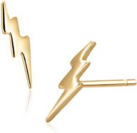 ⚡️ gold vermeil mini lightning bolt stud earrings in 18k gold logo