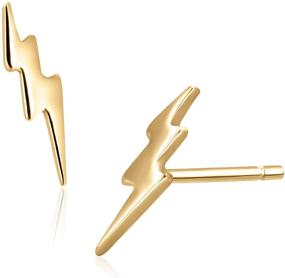 img 4 attached to ⚡️ Gold Vermeil Mini Lightning Bolt Stud Earrings in 18K Gold