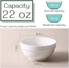 img 2 attached to DOWAN 26 Ounces Porcelain Cereal Bowls: Stylish and Versatile Servingware