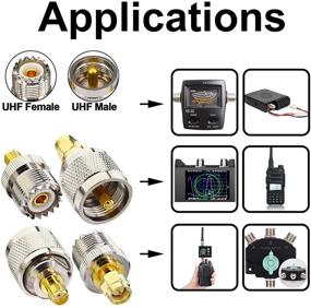 img 3 attached to 🔌 Набор разъемов SMA-UHF: 2 комплекта RF коаксиальных адаптеров, SMA к UHF PL259 SO239 гнездо/штекер, никелевое позолоченное испытательное устройство - упаковка из 8 штук.