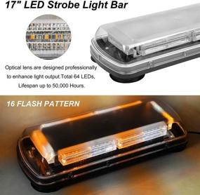 img 3 attached to 🚨 ASPL 17" Emergency Mini LED Light Bar - High Visibility Strobe Light for 12-24V Emergency Vehicles