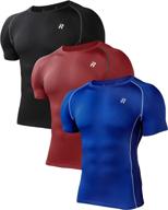 runhit men's short sleeve compression workout t-shirts logo