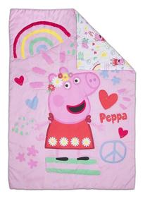 img 3 attached to Peppa Pig - Be Nice & Kind 4 Pc 🐷 Toddler Bed Set, Pink: Promote Positive Habits with this Adorable Bedding Collection!