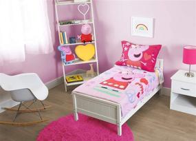 img 4 attached to Peppa Pig - Be Nice & Kind 4 Pc 🐷 Toddler Bed Set, Pink: Promote Positive Habits with this Adorable Bedding Collection!