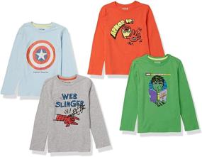 img 4 attached to Boys' Long-Sleeve Disney Star Wars Marvel T-Shirts by Spotted Zebra