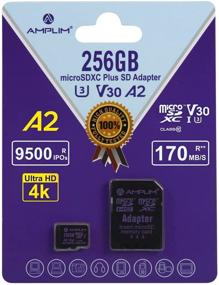 img 4 attached to 📷 Amplim Micro SD Card 256GB (2021) - Extreme High Speed 170MB/S A2 MicroSDXC U3 Class 10 V30 UHS-I with Adapter for Nintendo Switch, GoPro Hero, Surface, Phone, Camera Cam, Tablet