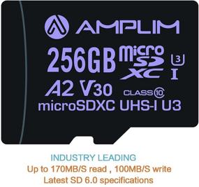 img 2 attached to 📷 Amplim Micro SD Card 256GB (2021) - Extreme High Speed 170MB/S A2 MicroSDXC U3 Class 10 V30 UHS-I with Adapter for Nintendo Switch, GoPro Hero, Surface, Phone, Camera Cam, Tablet