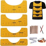 mooju 4-piece pvc tshirt ruler guide set for vinyl - tshirt alignment tool for centering designs, print vinyl - vinyl tools with 2 teflon sheets for heat press/sublimation &amp; 2 heat resistant tapes logo