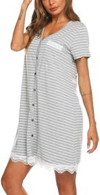 img 1 attached to Ekouaer Sleepwear Womens Nightshirt Nightgown Women's Clothing