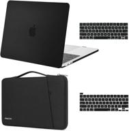 🖥️ mosiso macbook pro 13 inch case 2016-2020 release a2338 m1 a2289 a2251 a2159 a1989 a1706 a1708, plastic hard shell & 360 protective sleeve bag & keyboard cover skin - black logo